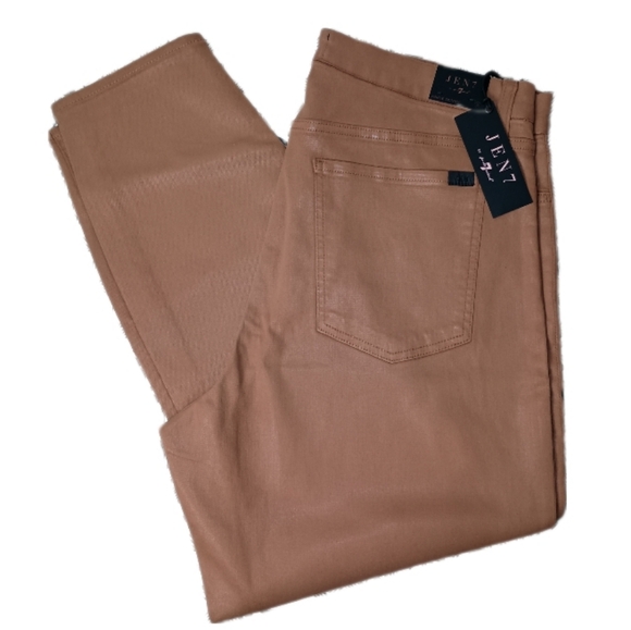 7 for All Mankind High Waist Ankle Skinny in Coated Amber Size 16 - Picture 2 of 14